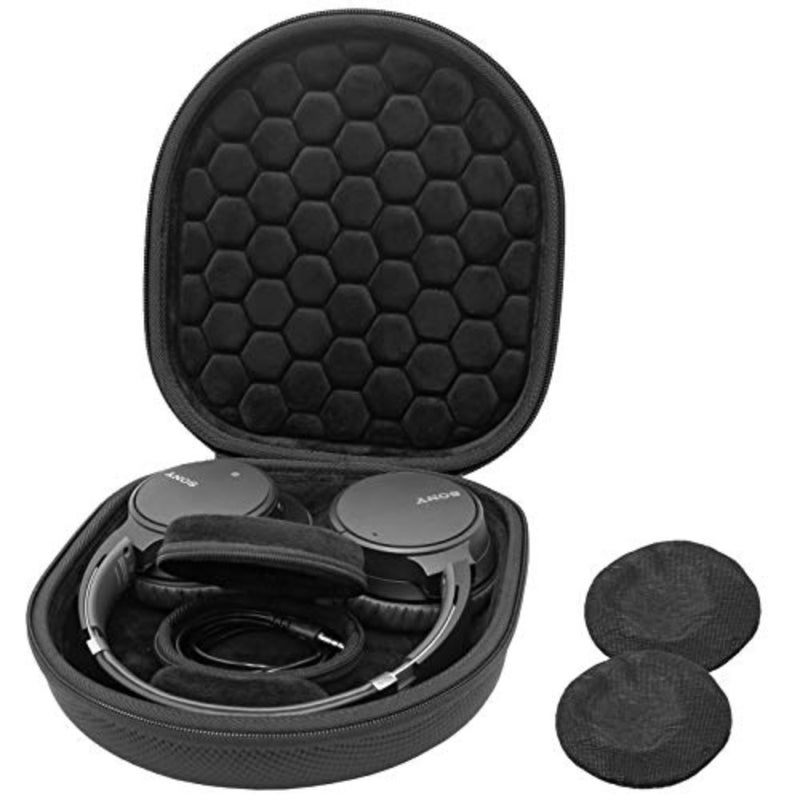 Hard Travel Case for Sony Headphones - Fits WH-CH720N/WH-CH710N/WH-CH520/WH-CH510/WH-1000XM5/WH-1000XM4/WH-XB910N Bose 700, Carrying Bag with 2 Dust Covers - Image 1
