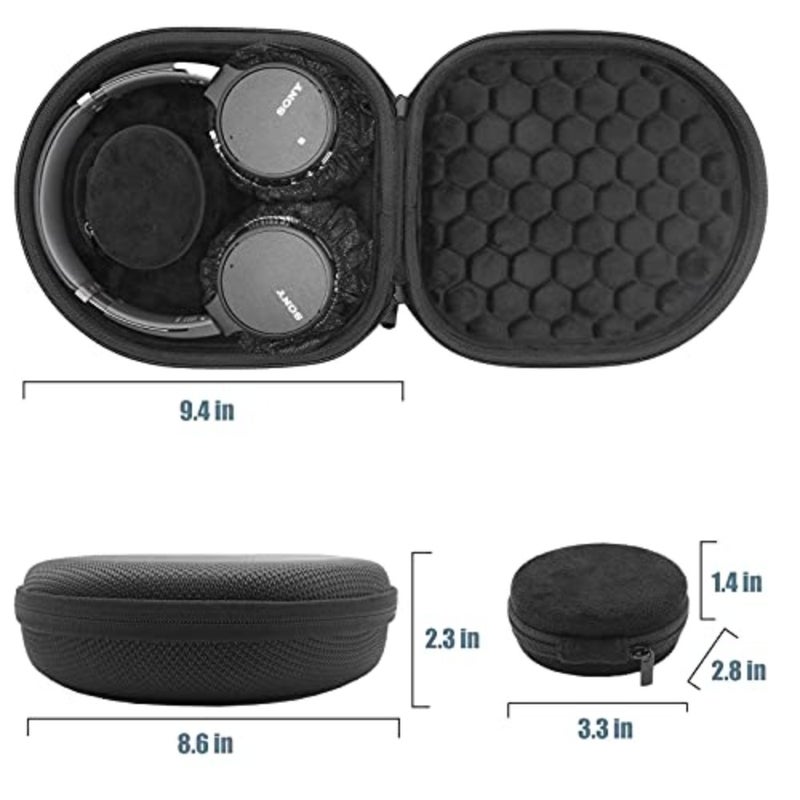Hard Travel Case for Sony Headphones - Fits WH-CH720N/WH-CH710N/WH-CH520/WH-CH510/WH-1000XM5/WH-1000XM4/WH-XB910N Bose 700, Carrying Bag with 2 Dust Covers - Image 3