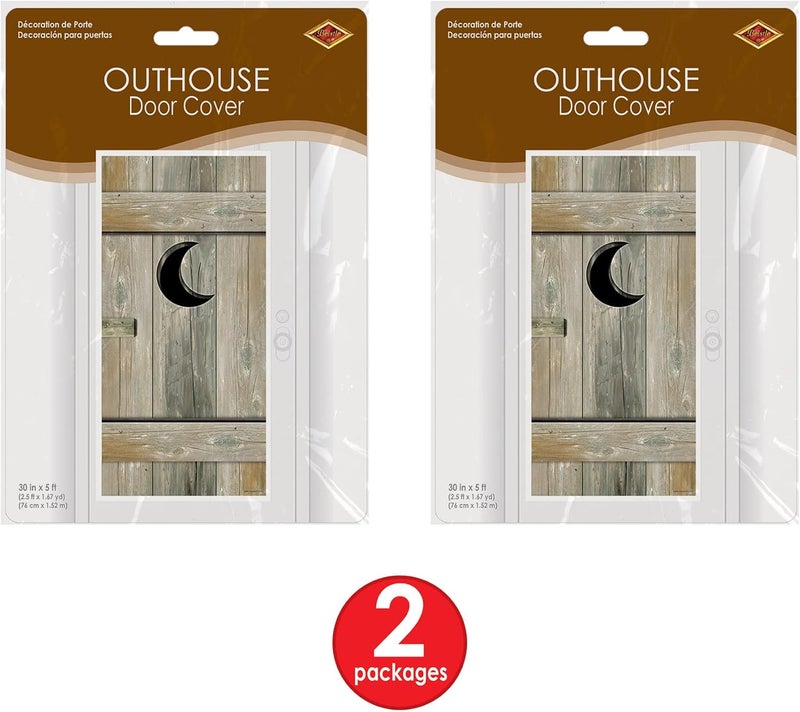 Beistle Plastic Outhouse Door Covers 5 x 30 Set of 2  Rustic DesertThemed Bathroom Decoration for Country Cowboy Setting Old Wild West Parties Western Party Dcor - Image 5