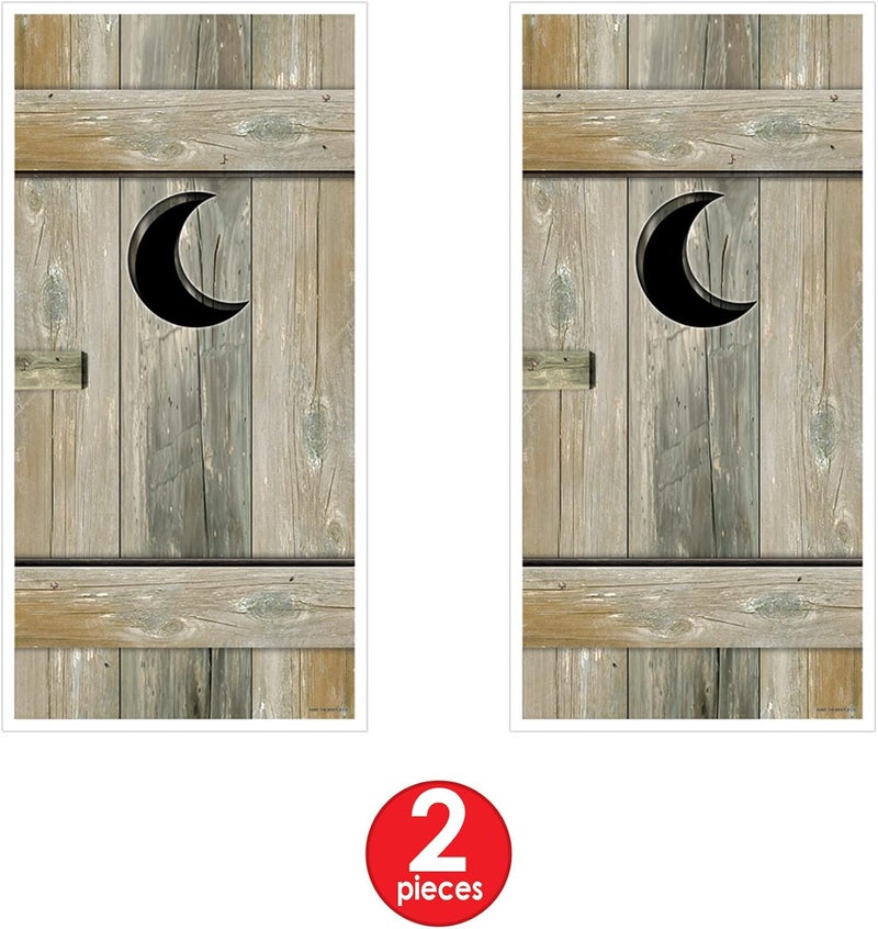 Beistle Plastic Outhouse Door Covers 5 x 30 Set of 2  Rustic DesertThemed Bathroom Decoration for Country Cowboy Setting Old Wild West Parties Western Party Dcor - Image 3