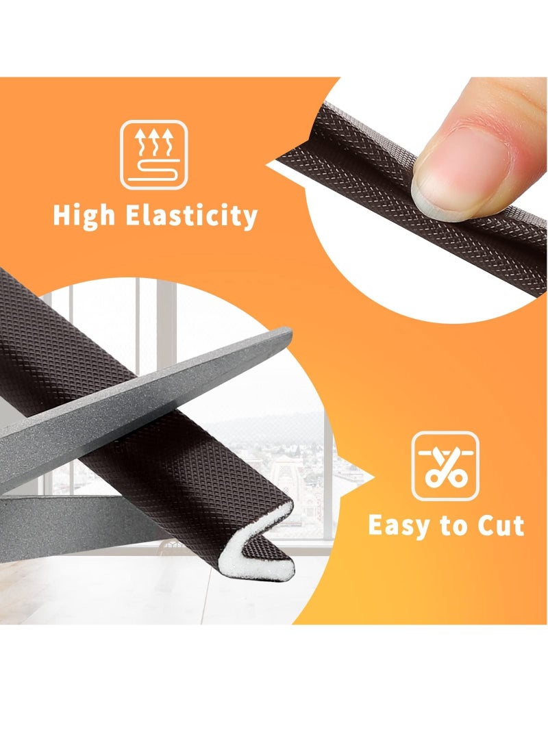 Weather Stripping Door Seal Strip, Self-Adhesive V Shape PU Foam Weather Strip for Door/Windows, 19.7 Feet Long Door Frame Seal Door Insulation Anti Collision Soundproof - Image 2