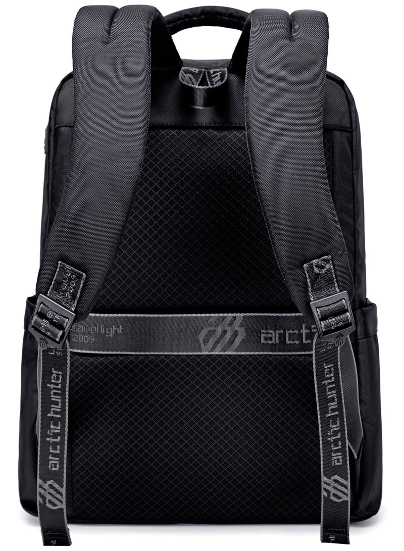 ARCTIC HUNTER Durable Laptop Bag Light Weight Water Resistant with USB Jack Travel Backpack with Separate Laptop Compartment for Unisex B00478 Black - Image 5