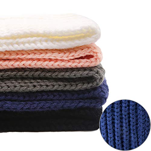 XIAOHAWANG Kids Winter Knitted Scarves Wraps Toddler Boys Thick Neck Warmer Baby Girls Warm Scarf Solid Color (J-white) - Image 3