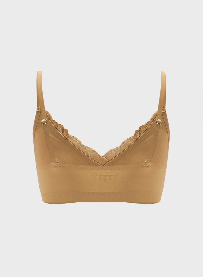 Ginger Lace Trim Detail Strappy Bralette  - Image 2