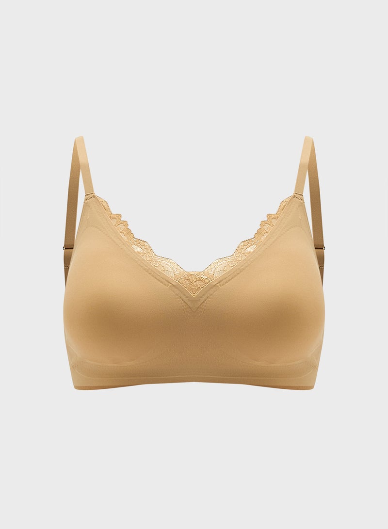 Ginger Lace Trim Detail Strappy Bralette  - Image 1