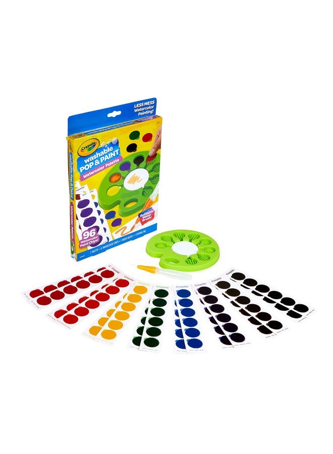 Crayola Watercolor Pop & Paint Palette, Washable Paint Kit, Less Mess Watercolor Paint Set for Kids, Arts & Crafts, Toddler Gifts - Image 1