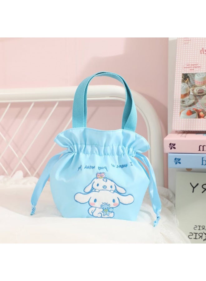 Cartoon Portable Lunch Box Bag Drawstring Lunch Bag Large Capacity Canvas Bag Fashionable Hand Mummy Bag Storage Bag