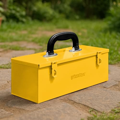 Plantex 12-inch Small Tool Box for Tools/Tool Box Empty for Home Use/Compact Tools Kit Box (Yellow) - Image 1