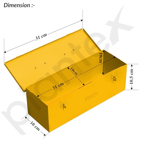 Plantex 12-inch Small Tool Box for Tools/Tool Box Empty for Home Use/Compact Tools Kit Box (Yellow) - Image 3
