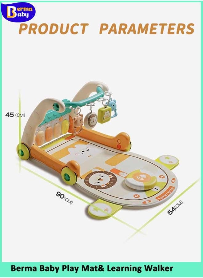 Berma Baby 4-in-1 Baby Play Mat Baby Gym & Learning Walker, Baby Activity Mat with Kick and Play Piano, Musical Activity Center with Lights, Tummy Time Mat for Infants Newborns Toddlers 0-6-9-12 Month  - Image 2