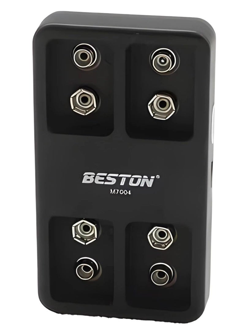 BESTON 4-Slot 9V Li-ion Battery Charger with Smart Auto Cut-Off and LED Indicators Compact USB-Powered Charger for Safe and Efficient Charging of 9V Rechargeable Batteries - Image 1