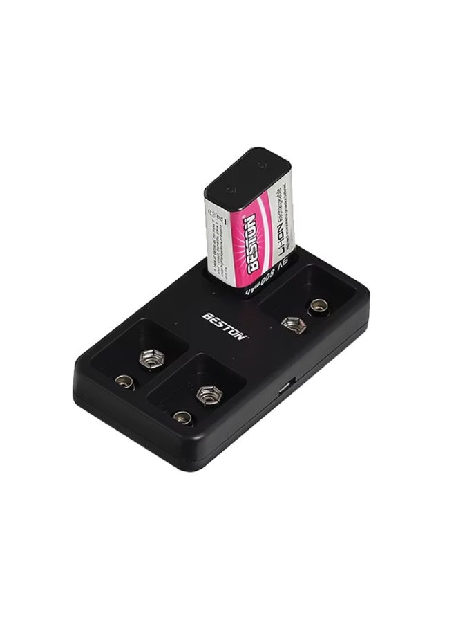 BESTON 4-Slot 9V Li-ion Battery Charger with Smart Auto Cut-Off and LED Indicators Compact USB-Powered Charger for Safe and Efficient Charging of 9V Rechargeable Batteries - Image 2