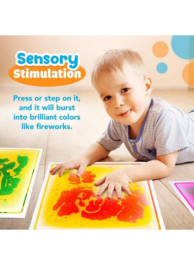 SMALL FISH Sensory Floor Tiles for Kids Toddlers: 6 Pack Liquid Play Mats, 12"x12" Squares Autism Sensory Puzzle Pad, Lava Tiles Games Dance Step Pads, Preschool Classroom Montessori Gross Motor Daycare Toys - Image 2