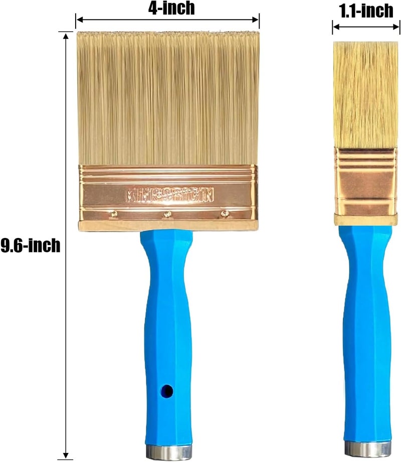 KingOrigin Deck Stain Brush, Thick Paint Brushes 4" for Faster Coverage, Compatible with Most Extension Poles, Stain Brushes for Wood, Deck, Walls, Fence and House - Image 2