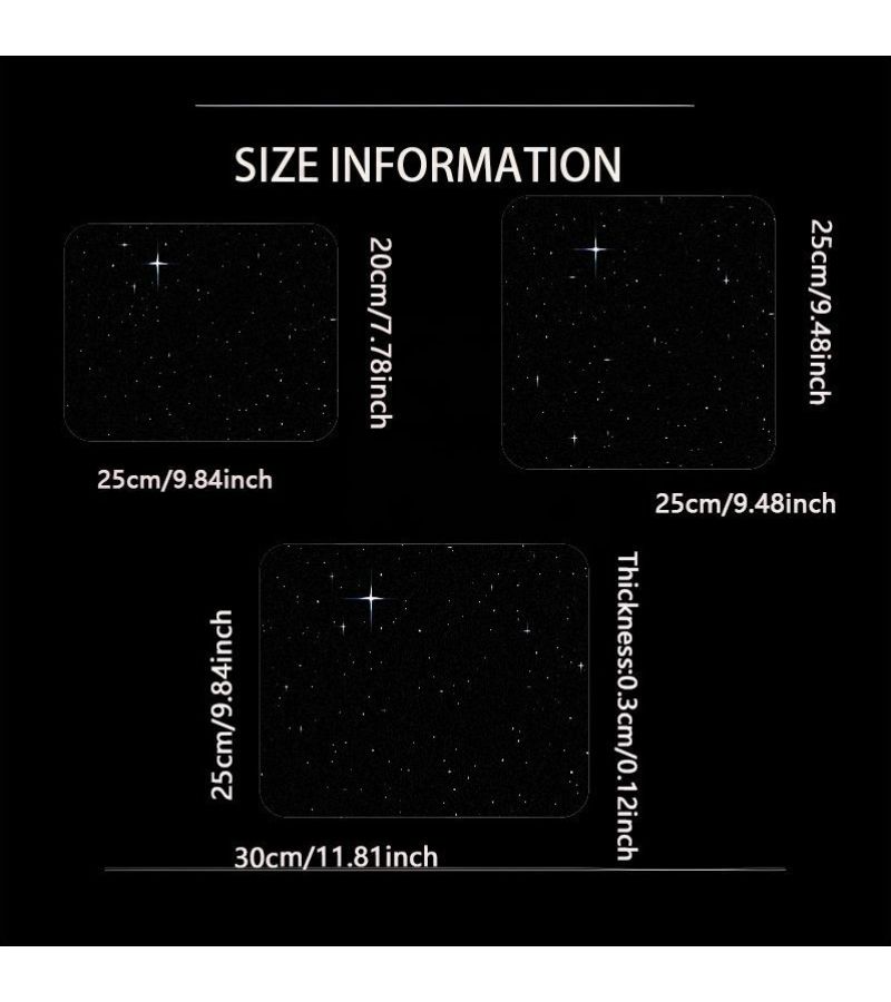 Crystal Glass Mouse Pad 30x25cm Anti Scratch Surface Laser Etched Patterns - Image 4