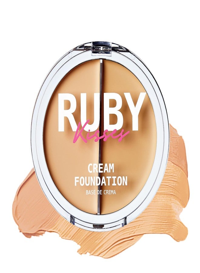 Ruby Kisses Cream Foundation 3D Face Creator 2-Color Foundation and Concealer, 12 Hour Wear Long Lasting, Medium to Full Coverage (Level 2) - Image 1