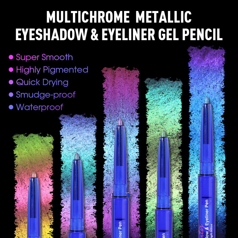 UCANBE Chameleon Eyeshadow & Eyeliner Gel Pencil-Multichrome Shifting Colors Metallic Glitter Eye Makeup,Waterproof Long-Lasting Smudge-Proof Multi-Dimensional Color (Periwinkle Blue to Deep Amethyst) - Image 4