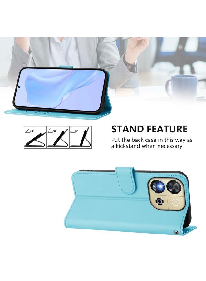 erorex Case For Oukitel C57s Skin Feel Solid Color Leather Phone Case with Lanyard - Image 3