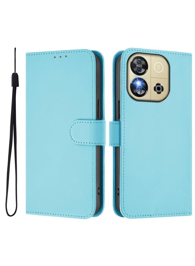 erorex Case For Oukitel C57s Skin Feel Solid Color Leather Phone Case with Lanyard - Image 2