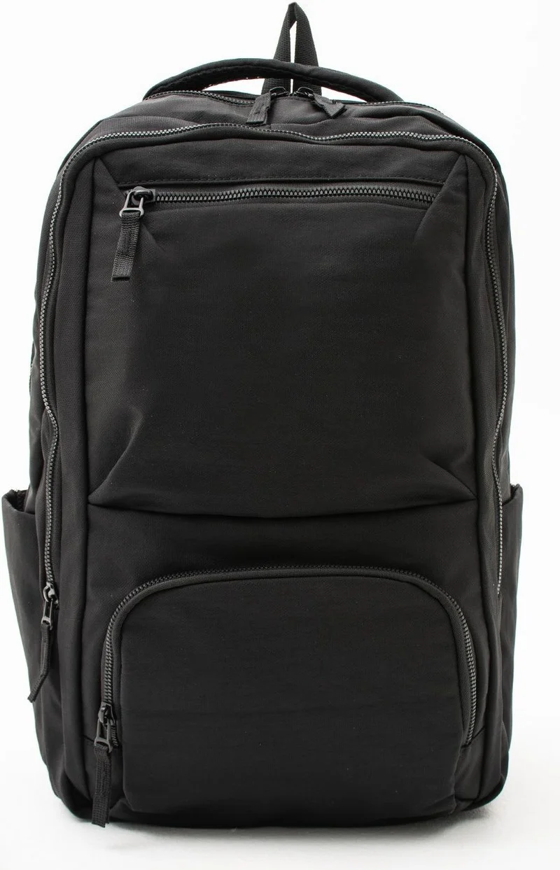 سانموريس Black Unisex Waterproof Parachute Fabric Functional Backpack with Laptop Compartment