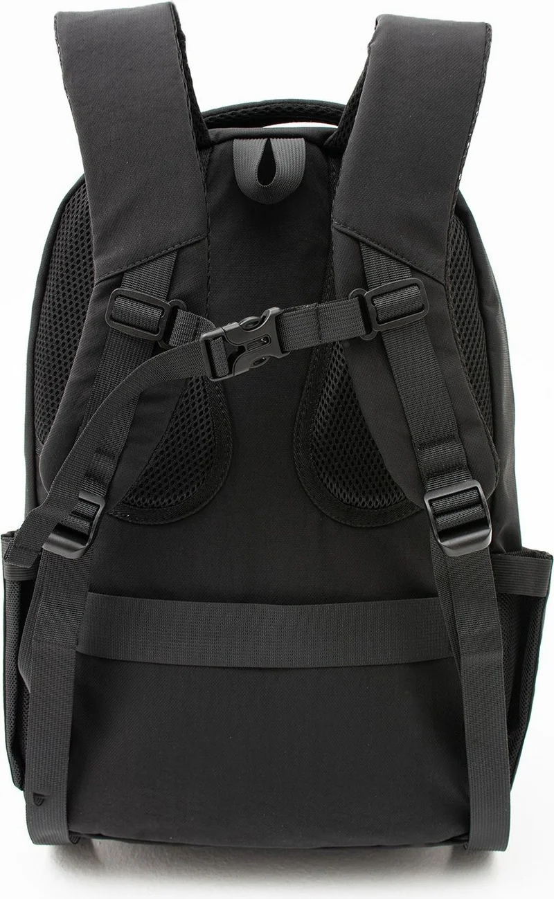سانموريس Black Unisex Waterproof Parachute Fabric Functional Backpack with Laptop Compartment