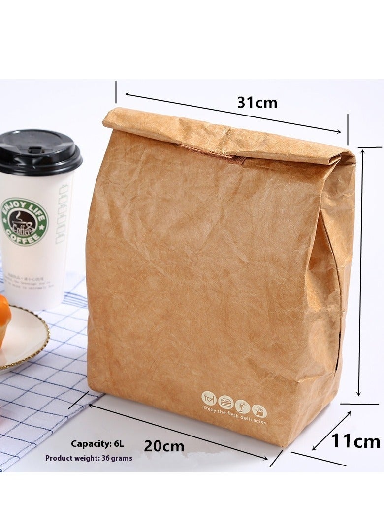 Bluejw Kraft Paper Lunch Bag Environmentally Friendly Dupont Paper Aluminum Film Lunch Box Bag  - Image 2