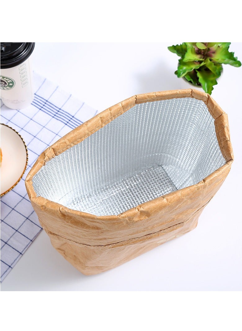 Bluejw Kraft Paper Lunch Bag Environmentally Friendly Dupont Paper Aluminum Film Lunch Box Bag  - Image 4