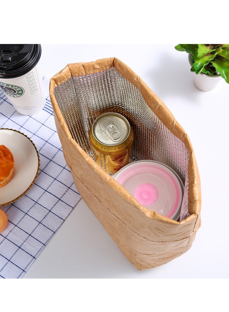 Bluejw Kraft Paper Lunch Bag Environmentally Friendly Dupont Paper Aluminum Film Lunch Box Bag  - Image 5