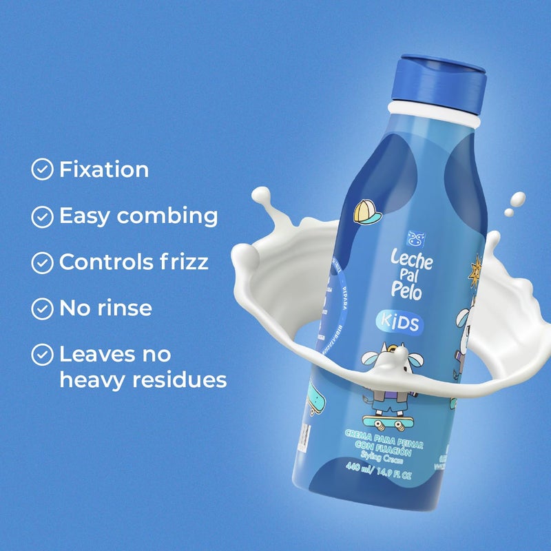 Leche Pal Pelo Kids Styling Cream 14.9oz - Nourishing Fixation with Jojoba, Abyssinia Oil, Coconut Milk & Provitamin B5 - Image 3