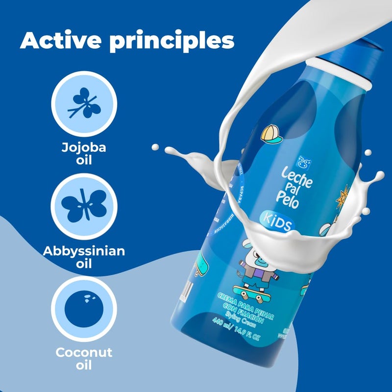 Leche Pal Pelo Kids Styling Cream 14.9oz - Nourishing Fixation with Jojoba, Abyssinia Oil, Coconut Milk & Provitamin B5 - Image 5