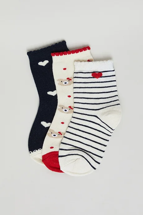 أر أند بي 3 Pack Patterned Ankle Socks