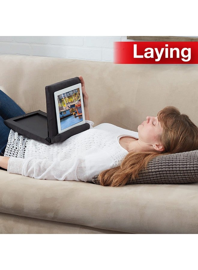 Ontel Pillow Pad Fold Away Multi-Angle Soft Tablet Stand, Gray - Image 3