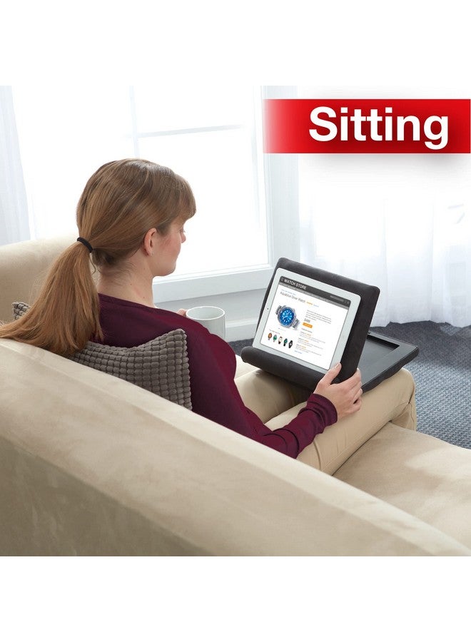 Ontel Pillow Pad Fold Away Multi-Angle Soft Tablet Stand, Gray - Image 2