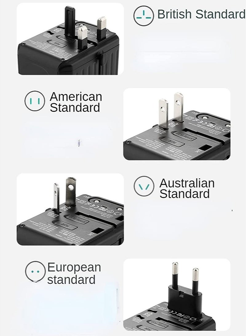 ELTRAZONE Multi-Function Power Adapter for Travel, International Power Conversion Connector, 3Type-A & 1Type-C,4USB Interface, Universal Standard in Uk, Usa, Australia and Europe, Etc (Black) - Image 4