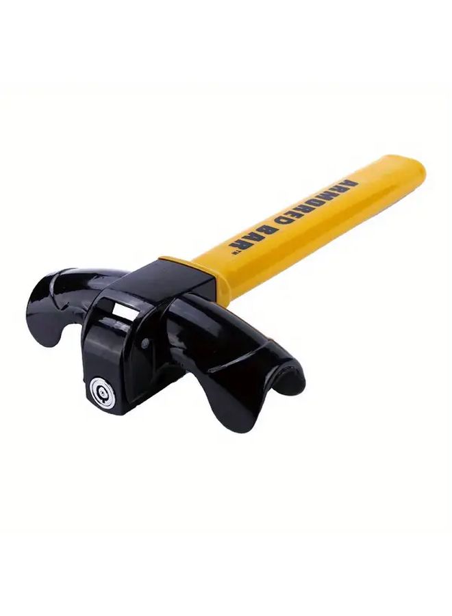 Yellow Car Steering Wheel Lock with Round Core T Shape Anti Theft Vehicle Security - Image 5