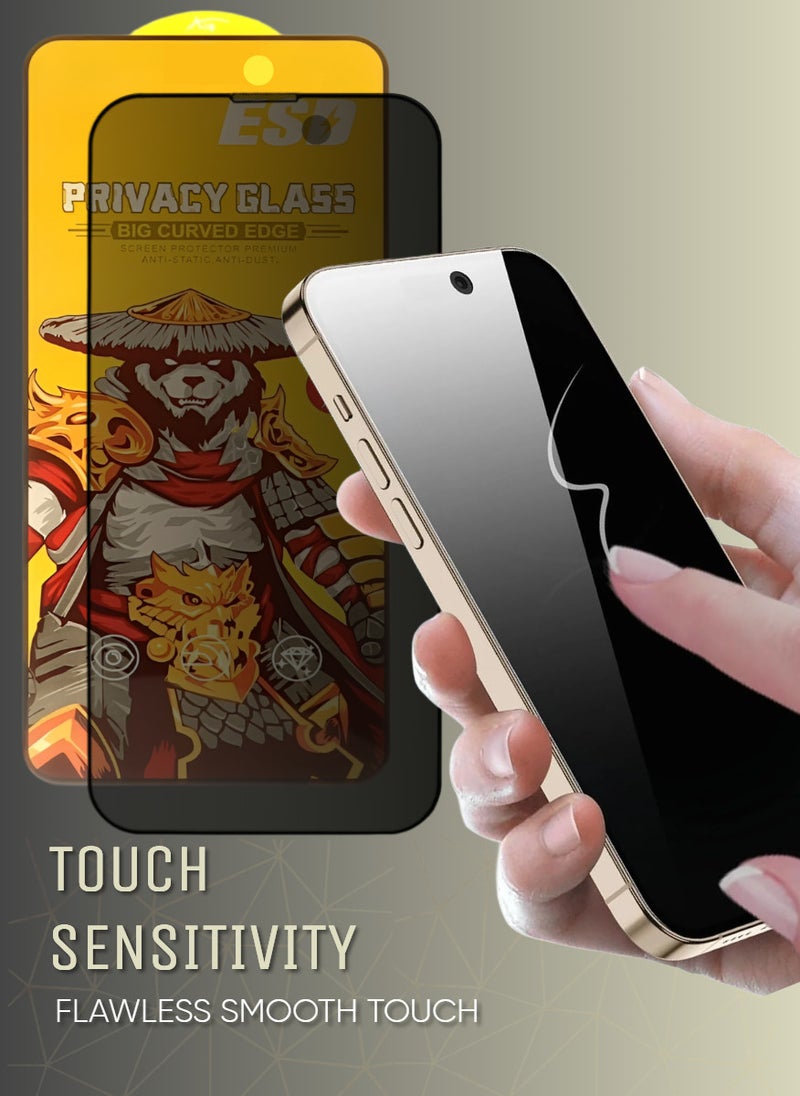 ESD 3 Pieces Tempered Dustproof Privacy Glass Screen Protector Compatible For iPhone 13 Pro - Image 3