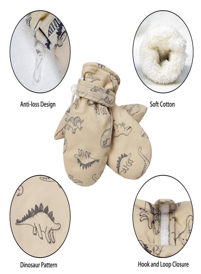 Fynnsure Toddler Mittnes Lined Fleece Snow Gloves for Boys Girls Kids Winter Ski Gloves Baby Mittens, Khaki, 2-4 Years - Image 4