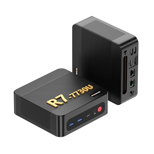 BOSGAME P4 Ultra Mini PC, AMD Ryzen 7 7730U (up to 4.5GHz), 16GB DDR4, 1TB PCIe SSD Mini Desktop Computer, Dual LAN 2.5G & Wi-Fi 6E & BT5.2, 4K Triple Display, for Home, Office, Gaming - Image 1