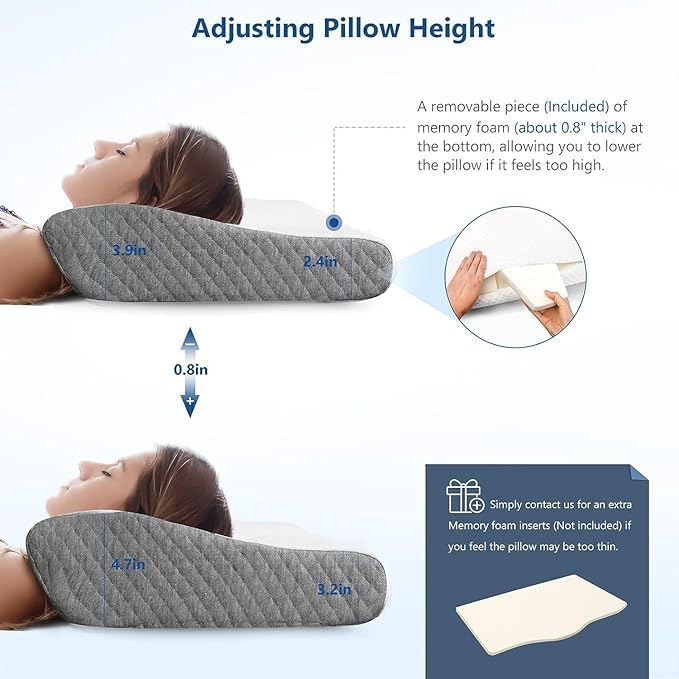 MASHUR FAB MASHUR FAB Memory Foam Pillow for Sleeping, Multiple Positions, Ergonomic Cervical Pillow for Pain Relief, Premium Bed Pillows,Support for Neck Shoulder,for Sleeper (2) - Image 4