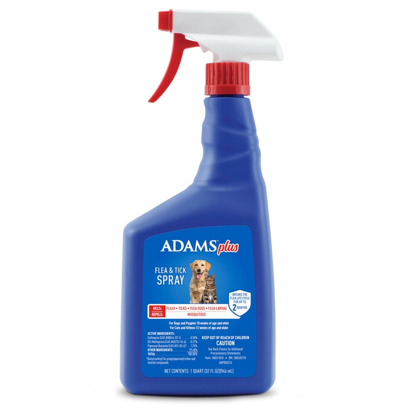 ADAMS Plus Flea & Tick Dog and Cat Spray, Kills Fleas, Ticks and Mosquitoes, 32 Fl Oz - Image 1