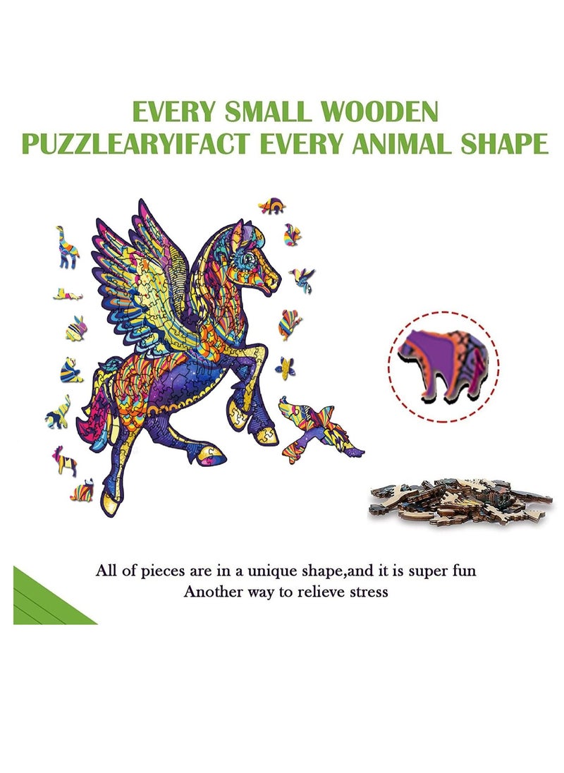 Wooden Jigsaw Puzzles 3D Animals Shaped Best Gift for Adults and Kids DIY Puzzle Piece Colorful Unique Tianma Puzzles