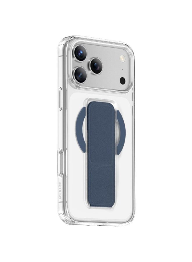 GREEN LION MagSafe Leather Grip iPhone 17 Pro with Dual-Sided Magnetic Snap & Military Grade Protection / MagSafe Compatible / Magnetic Hand Grip - Blue Titanium - Image 1