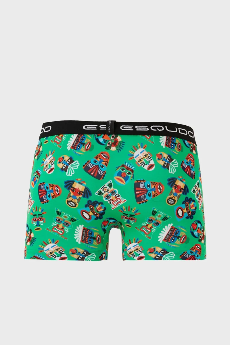 Esqudo Cotton Design Patterned Stretch Boxer Men's Boxer 643002