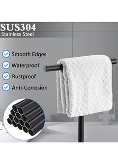 Generic Towel Rack, 304 Stainless Steel Towel Rack, Countertop Vertical Floor Standing Towel Bar, Bathroom Bathroom Paper Towel Holder, Kitchen Hanger, Stainless Steel T-Shaped Towel Holder  - Image 3