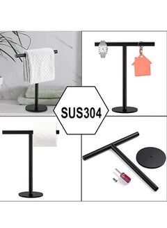 Generic Towel Rack, 304 Stainless Steel Towel Rack, Countertop Vertical Floor Standing Towel Bar, Bathroom Bathroom Paper Towel Holder, Kitchen Hanger, Stainless Steel T-Shaped Towel Holder  - Image 4