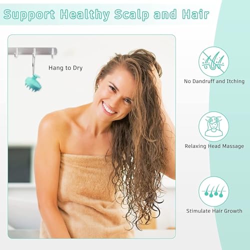 BHUMLO Derma Roller For Beard Hair Skin Face 540 Titanium.25Mm - Self Care Gifts Facial Skin Care Tools, Hair Scalp Massager Shampoo Brush With Soft Silicone Bristles Comb Scrubber - Image 5