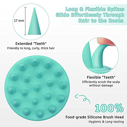 BHUMLO Derma Roller For Beard Hair Skin Face 540 Titanium.25Mm - Self Care Gifts Facial Skin Care Tools, Hair Scalp Massager Shampoo Brush With Soft Silicone Bristles Comb Scrubber - Image 3