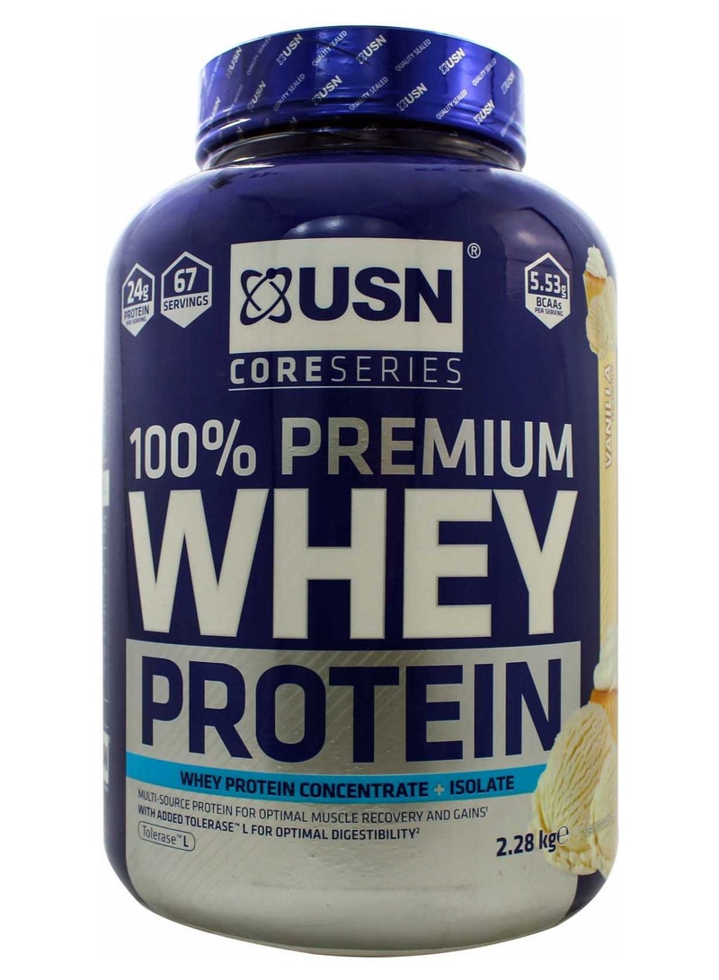 USN 100% Premium Whey Protein 2.28kg Vanilla Flavor 67 Serving - Image 1