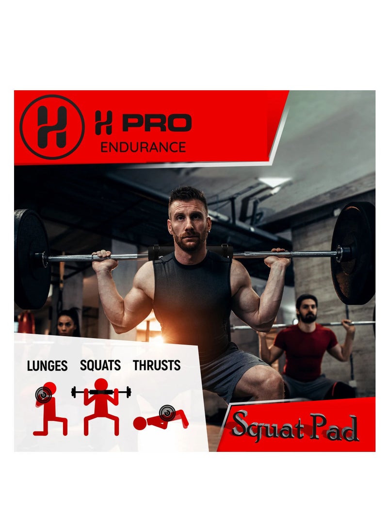 H PRO - Pro Squat Pad For Standard And Olympic Barbells With Safety Straps| Neck & Shoulder Foam Pad For Weightlifting, Hip Thrusts, Squats And Lunges - Image 1