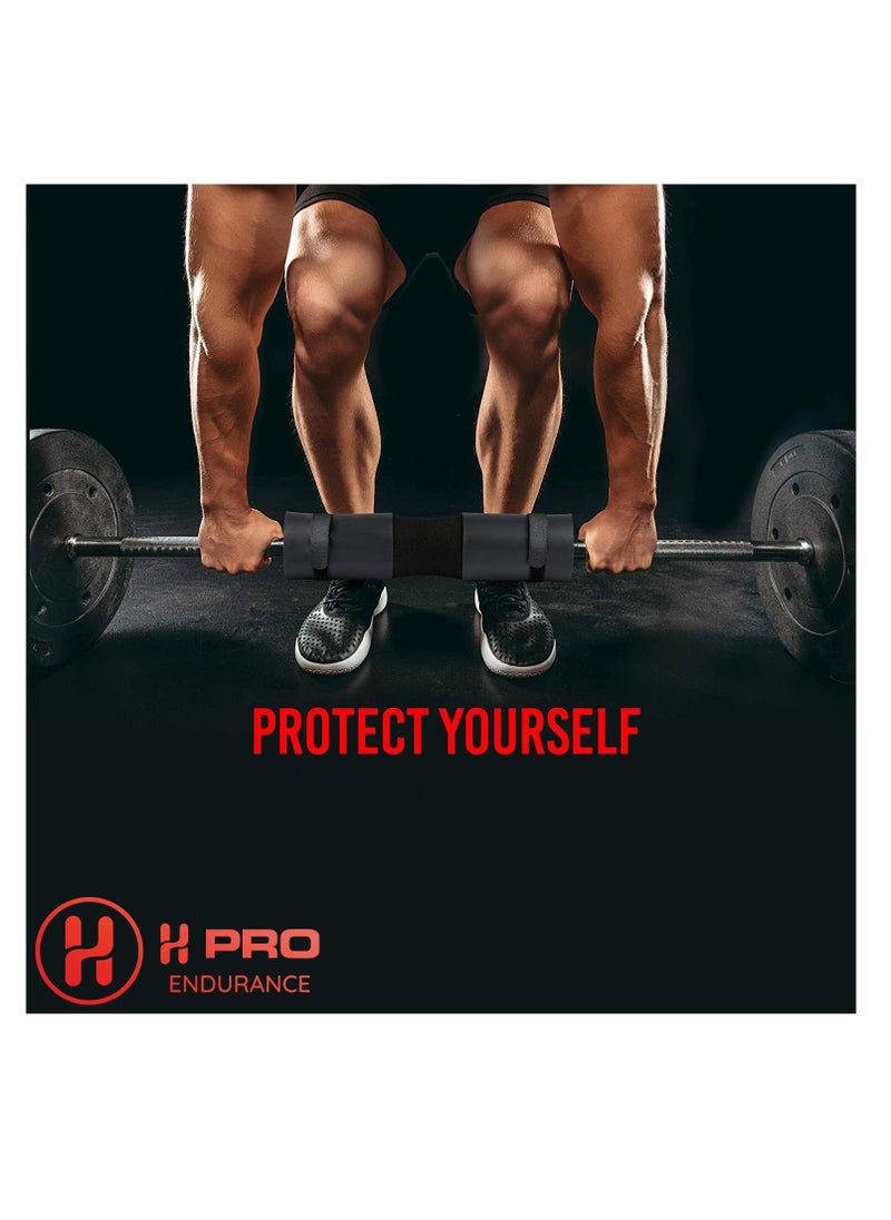 H PRO - Pro Squat Pad For Standard And Olympic Barbells With Safety Straps| Neck & Shoulder Foam Pad For Weightlifting, Hip Thrusts, Squats And Lunges - Image 1